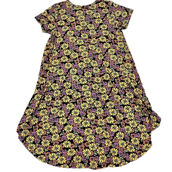 LuLaRoe Scarlett High Low Black Floral Girls Dress Size 10 - Picture 2 of 4